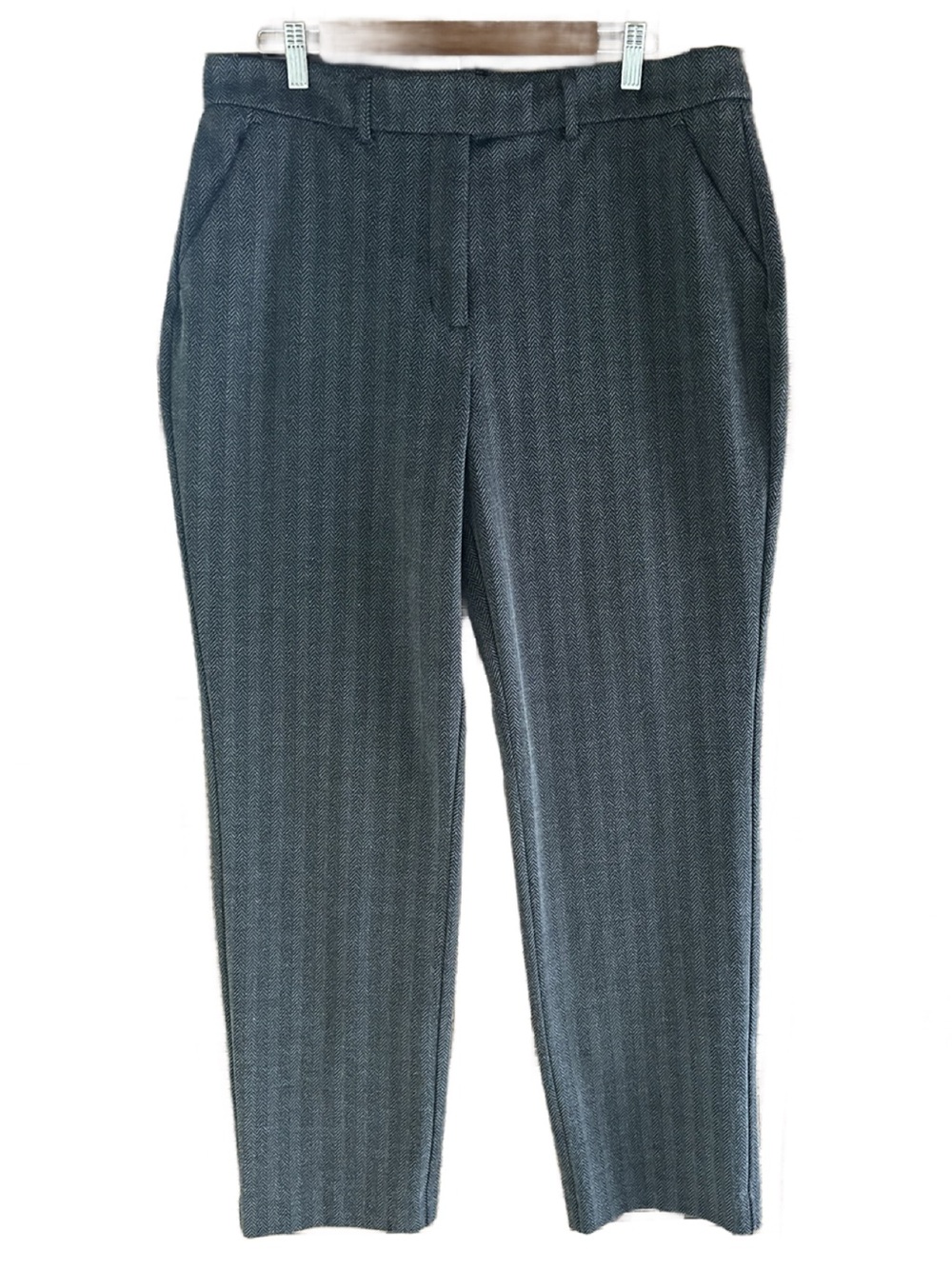 Simply Vera Vera Wang Women's Herringbone Dress Trousers in Charcoal Gray